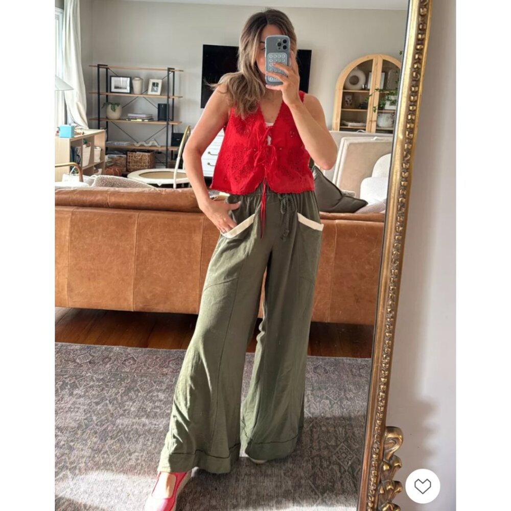 Free People Sweet Escape Top Red Small